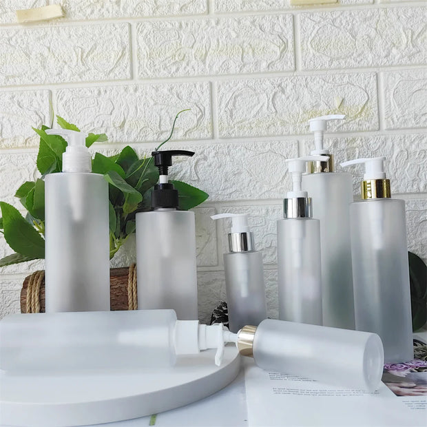 5Pcs 100-500ML Empty PET Plastic Liquid Pump Bottle Shampoo Soap Cosmetic Skincare Emulsion Dispenser Refill Travel Accessories
