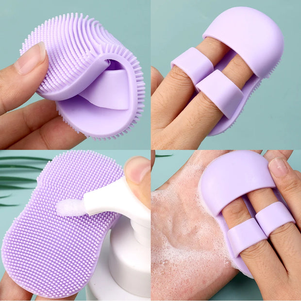 Mini Finger Face Wash Brush Soft Silicone Deeply Clean Pores Remove Dead Skin Cells Makeup Brushes Baby Shampoo Baby Bath Brush