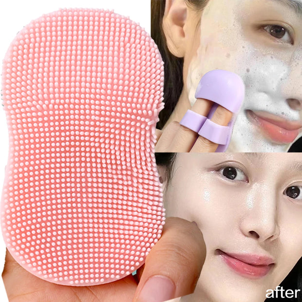 Mini Finger Face Wash Brush Soft Silicone Deeply Clean Pores Remove Dead Skin Cells Makeup Brushes Baby Shampoo Baby Bath Brush