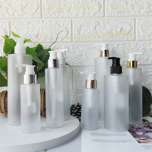 5Pcs 100-500ML Empty PET Plastic Liquid Pump Bottle Shampoo Soap Cosmetic Skincare Emulsion Dispenser Refill Travel Accessories