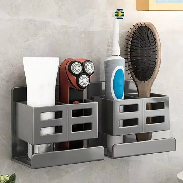 Bathroom Shelf Makeup Storage Organizer No Drill Toiletries Shelves Wall Mount Comb Skin Care Product Rack Bathroom Accessories