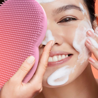 New 1pc Beauty Skin Care Brush Face Cleansing Brush Soft Natural Bamboo Hair Facial Cleansing Massage Portable Wash Deep Clean